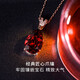Duofei South African diamond + natural garnet K color gold ruby necklace birthday gift for girlfriend or wife K color gold pendant + K color gold chain can be engraved