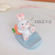 Zhenxi rabbit mobile phone holder ornaments of the Year of the Rabbit mascot small ornaments cute creative living room desktop decoration birthday gift little rabbit mobile phone holder ornaments [carrot]