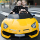 Children's shoes Lamborghini authorized two-seater children's electric car can seat adults four-wheeled stroller remote control toy car red luxury four-wheel drive + 12V10 soft tires can seat adults