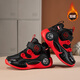SNOOPY Snoopy children's shoes children's cotton shoes winter warm high-top basketball sneakers for boys and girls two cotton 7944 black red 32