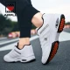 American Apple Apple sports shoes men's shoes autumn and winter air cushion leather running shoes men's casual shoes men's comfortable and versatile Korean version of the travel shoes white 41