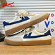 Krieger (Krieger) Herrenschuhe vielseitige Leinwandschuhe Herren atmungsbezogene lässige Schuhe Herren G483MJ Reis/Grau/Dunkelblau 40