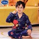 
Disney children's pajamas boys spring and autumn long sleeves pure cotton thin little boy cartoon Spider-Man dinosaur home suit Lapel G1048 plaid Ultraman 10 size [suggested height 105-115cm]