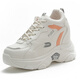 Spider King Echtes Leder-Dad-Schuhe für Frauen 2023 Herbst New Wedge Super Hot Frauenschuhe weiche Einzel-Anti-Odor-Reise-Sportschuhe 826 Weißes Leder (innerhalb von 8 cm Höhe) 35