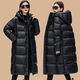 Markyinxiang schwarz golden long Männer und Frauen gleiche super dicke Jacke 2025 Winter Nordost-Down Jacke Korean Lose Kapuze-Jacke DH9276 Schwarz M 100-120jin [Jin gleich 0,5 kg]