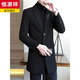Hengyuanxiang Neues Wollmantel für Männer mit mittlerer Herbst und Winter Wollmantel Slim Revers Black Windbreaker vielseitiger Schwarz plus Baumwollbrief M [empfohlen, 90-105 Jin zu tragen [Jin gleich 0,5 kg] um]