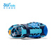 361 Children's shoes for boys and girls, sports and leisure toe-toe sandals, new summer style for middle and large children, soft soles, breathable children's beach shoes, light blue/earth blue/361 degrees white 35