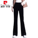 Piercardan Gold Velvet Bell-Bottom Pants para mujeres 2024 Autumnia e invierno Cintura alta y delgada suelta Gran drapeado Micro-Flare traps de nueve puntos de nueve puntos más Velvet 3886 pantalones engrosados negros M [96-105Jin [Jin equivale a 0.5 kg]]]