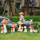 Yimingyuan courtyard ornaments, landscape sculptures, outdoor garden decorations, cartoon rabbit community, simulated mushroom flowerpots and jars, creative style five, solar lamp style