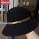 
COYOJOR Xiyao's Korean sun protection face small basin hat top hat sun protection fisherman hat British retro face mask beach sun hat women beige adjustable