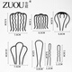 Zuoou fluffy meatball headband hairpin hairpin headdress for women on the back of the head Korean style hairpin simple modern hair tie comb combination 2-piece set 1#