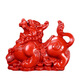 Natural cinnabar Pixiu ornaments to attract wealth and blessing Feng Shui decorations for living room and home office decoration crafts gifts Large size Pixiu male and female pairs about 17*7.5*14cm