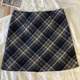 Yi Xin woolen skirt women's skirt short skirt plaid skirt A-line hip skirt high waist small person high-end 2025 new style blue gray plaid skirt L Recommended weight is about 110-125 Jin Jin is equal to 0.5 kg