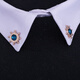 Jack Viney European and American Rudder Neck Pin Brooch Shirch Shirt Colding Bouthing Clip Retro Retro Crystal Pin Trend Une paire d'anniversaire K LW Royal Blue Diamond