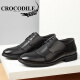 Crocodile shirt CROCODILE first layer cowhide business formal wear British casual men's low-cut lace-up leather shoes for men XF201118 black 42