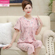莫代尔中年妈妈睡衣女夏季纯棉短袖七分裤中老年人加大码薄款套装家居服 t3937 M (80-100斤)