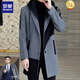 Romon's new trendy cashmere tweed coat men's jacket winter medium-length large-size windbreaker jacket men's wool coat 8888M black hat-thickened cotton 8XL 235-255Jin[Jin equals 0.5 kg]