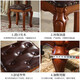 Jianglaiyi American Dressing Stool Bedroom Solid Wood Dressing Stool Home Retro Piano Stool European Makeup Stool Manicure Stool Solid Wood Leather Square Stool/Retro Brown Leather/47cm Sitting Height