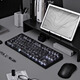 Belly spirit mk870pro blackberry side engraving mechanical keyboard Bluetooth wired wireless customized computer game silent office [single mode] Obsidian Pro + contour Kaihua BOX red axis V2 [smooth feel] 87 keys