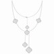 Yan's luxury super flash full diamond four-leaf clover necklace long earrings high-end socialite clavicle chain atmospheric versatile pendant trend 1# four-leaf clover tassel earrings high quality -