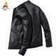 Vogelscheuche (mexikanische) Lederjacke Herren Frühling, Herbst und Winter Neue lässige trendige Marke sowie Fleece Motorcycle Leder Jacke Hellaussehende Herrenkleidung 9923# Black M 95-110Jin [Jin ist gleich 0,5 kg]