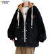 Kaduton cotton hooded jacket men's off-white simple letter embroidery youth students autumn and winter Hong Kong style thickened jacket W6811 off-white (cotton style) (high quality) thickened XL about 130-145Jin Jin equals 0.5 kg can be worn