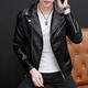 Chaqueta de cuero para hombres yimuqi 2024 Nuevo chaqueta para hombres de alta gama Spring y chaqueta de cuero de otoño al estilo coreano MotorcLe de solapa de moda 691 Black M