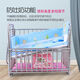 Liuzi stainless steel crib splicing large bed newborn baby bed iron crib movable with mosquito net naked bed + brown mat small bed double-layer expansion 142*60cm0-5 years old