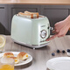 Sidile European retro toaster plus double slot double-sided baking sandwich machine breakfast machine toaster fully automatic toaster one-piece two-piece pearl green