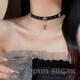 Yitan belt buckle clavicle chain choker necklace choker lace choker human neck collar female neck strap y2k accessories small bell black necklace