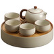 Shangyanfang Ru Kiln Kung Fu tea set complete set with tea tray high-end home office ceramic teapot tea cup tea making set complete set
