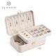 VLANDO double-layer lockable jewelry box travel portable anti-oxidation earrings necklace hair accessories storage box birthday gift
