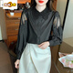 Camisa de algodón bordada de primer diámetro para mujeres 2025 Autumn New Fashion White White White White Versátiles Cy9227 White XL [sugerido 121-130Jin [Jin iguala 0.5 kg]]]