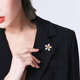 Qlady flower brooch, high-end women's imitation pearl corsage, anti-exposure pin, scarf buckle, niche suit coat accessories