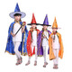 Qinsuluo Halloween costume Children's Day performance costume magician cloak witch five-star cloak cloak purple five-star cloak + hat one size