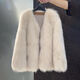 Tafu brand women's fur coat for women 2025 winter new style fox fur thickened young style small fragrance fur coat milk tea color S 85-110Jin Jin is equal to 0.5 kg