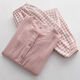 Langsha Gaze -Pyjamas für Frauen im Frühjahr und Herbst Sommer Reine Baumwolle Langarm Hosen Lose dünne Kragen ohne Kragenklimaanlagen Home -Kleidungsstück Y2601 Pink Round Neck Langarm M (80100jin [Jin gleich 0,5 kg]))