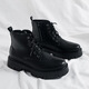 Sanofeng Martin Boots Men's High Top Sole hauteur de semelle épaisse augmentation 2025 Nouveau style britannique Versatile Bottes Men de travail Side Side Shoes Black [Side Zipper Style] 42