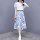 
YOEKBIRD French sweet chiffon dress for women in summer 2025 new temperament waist-hugging floral skirt two-piece set 9767# pink original spot set S