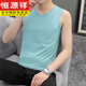 HENGYUANXIANG MEN'S SUMME sans manches glaciaire Silk Cool Veste's Veste's Cotton V-Neck White White Sports Fitness Couleur Couleur de couleur Black 601 Couleur continue V Vest 3xl (190) -