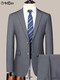 Goldlion men's two-button suit two-piece suit spring and autumn middle-aged business formal suit professional wedding dress gray 170 recommended weight 100-115
