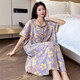 Jiuhongfei Pure Cotton Cother Bargit Size Nightgown для женщин 200 джин [Джин равняется 0,5 кг] добавить жир и добавить жирную мм летнюю тонкую хлопковую пряжу пижаму, а домашняя одежда можно носить за пределами YZ16817SQ средний размер (130-240 Jin [Jin равняется 0,5 кг])))