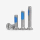 Bingneng 304 stainless steel flat head dispensing screws coated with blue glue anti-loosening countersunk head cross screws anti-falling screws mm M5*10 50 pcs