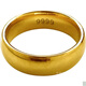Fat Donglai's same style 18k gold ring wide face gold new couple model gold glossy closed seal seal live ring