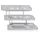 Three-layer hollow voucher storage file holder freely disassembled and assembled three-layer file disk/file frame/file rack horizontal storage rack storage rack office supplies Four layers of metal can be stacked Deli 9209 three-layer file holder (gray)