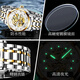 [Zhang Zhilin Approuvé la marque de marque] OULIUS SWISS CERTIFIED Watch Men's Mendomatic Mechanical Watch Fashion Luminal Watch Mendroprowing Fashion Fashion Diamond Inravay Mensic Hollow Watch Hollow Student 9901 Souclure en acier Gold-White Surface [STRAPE DE COURT