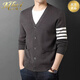 MHEF Light Luxury Herren Stricker Strickjacke Frühling und Herbst Wolle Jacke Solid Color V-Neck Pullover Herren Outerwear Trendy Herbst Top Black S 165