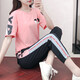 Single Nanwei Youth Women's Summer Clothing Middle School Set Young Girl Casual Sportswear Summer New Junior High School Halbschlärm 867* gelbe Top + Hosen Eins Größe s