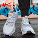 Huili Casual Shoes Herrenschuhe Vielseitige trendige Schuhe Frühling, Herbst und Winter Leder Single-Schuhe Nicht-Roll-Laufschuhe atmungsaktive weiche Sohle Sneakers Student Grey/Blue Single-Layer Ycwxy (Za) -3899 39