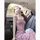 GARNUO French temperament floral suspender dress for women in summer 2025 new waist-hugging seaside vacation small long skirt pink M[101-115Jin[Jin equals 0.5 kg]]